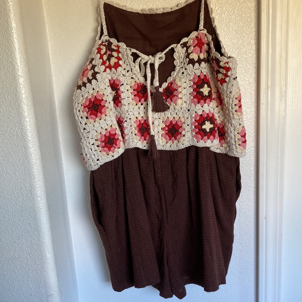 Lucky Brand Romper Crochet top